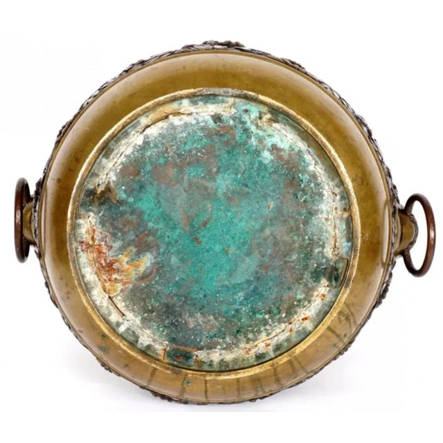 Bronze Large Heavy Chinese Cast Gilt Bronze Planter For Sale - Image 8 of 10