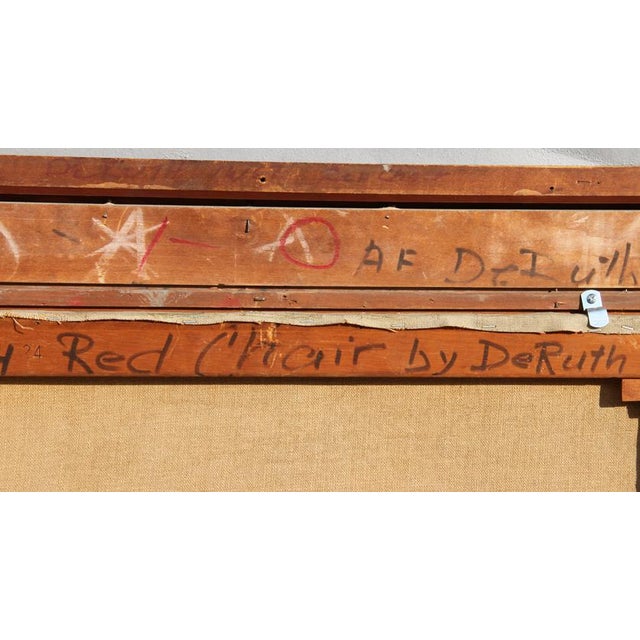 1960s Red Chair, 1964 Oil Painting by Jan De Ruth For Sale - Image 5 of 5