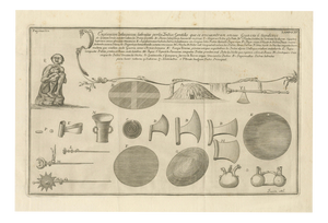 Antique Engraving of Inca Antiquities from Peru by Jorge Juan & Ulloa, 1748