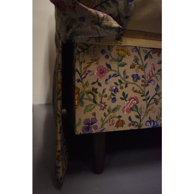 Pair X Billy Baldwin Style Petite Fleur Glazed Chintz Slipper Chairs For Sale - Image 4 of 17