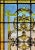Antique, 19th century stained and textured glass acid etched panel in wooden encasement. One minor crack. Munich studio made.