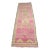 Vintage Pink Color Corridor Handmade Wool Runner For Sale