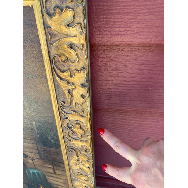 Brown Signed and Dated 1866 Antique Equestrian Farm Painting by Clive Harding For Sale - Image 8 of 8