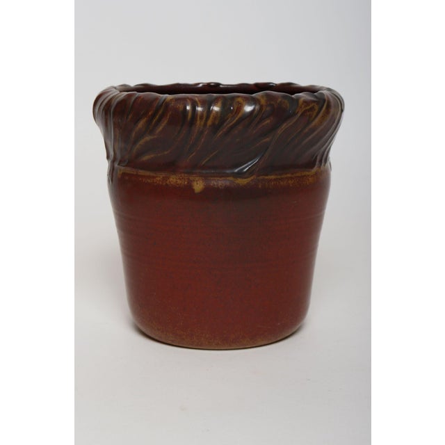 Mid-Century Modern Vintage Red, Ochre and Slate Studio Ceramic Planter by Deanna Nichols For Sale - Image 3 of 18
