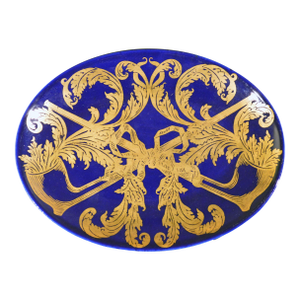 Vintage Piero Fornasetti Ceramic Dish With Gilt Pipe and Tobacco Motif