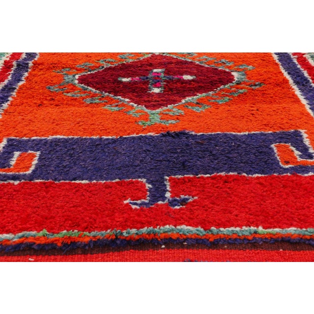 Late 20th Century Vintage Orange Kurdish Rug Runner - 03'08 X 12'00 For Sale - Image 5 of 9