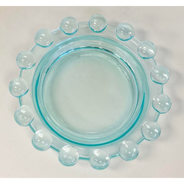 Vintage Candlewick Blue Glass Trinket Dish or Ashtray For Sale - Image 4 of 4