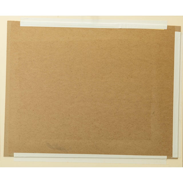 1950s Charles Culver Signed Resting Deer Modern Pastel Watercolor Painting 1950s For Sale - Image 5 of 7