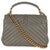 Yves Saint Laurent Taupe Sheepskin Matelasse Chevron Monogram Medium College Bag For Sale - Image 4 of 9