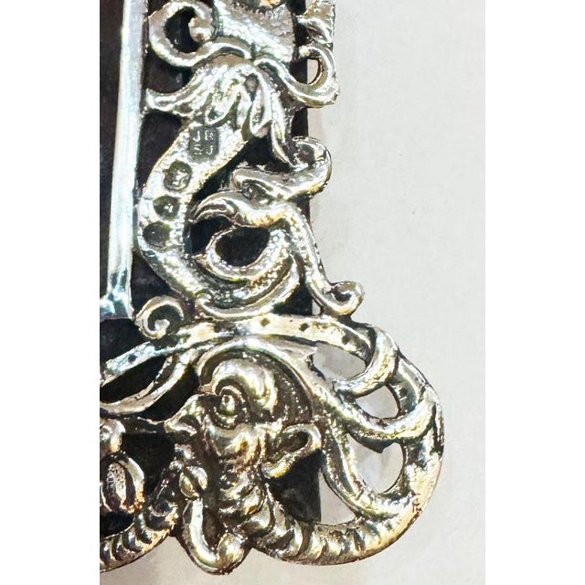 Antique 19th Century Sterling Silver Photo Frame from Jacob & Co. Rosenthal For Sale - Image 11 of 14
