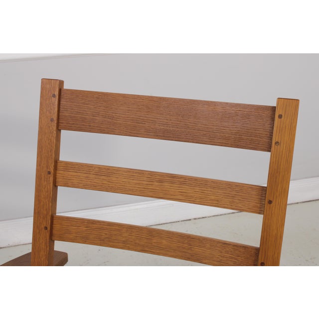 Wood Stickley Bow Arm Mission Oak Morris Chair For Sale - Image 7 of 18