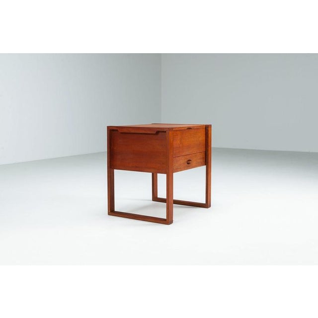 Scandinavian Modern Storage Cabinet in Teak with Sled Base Denmark 1960 For Sale - Image 6 of 16
