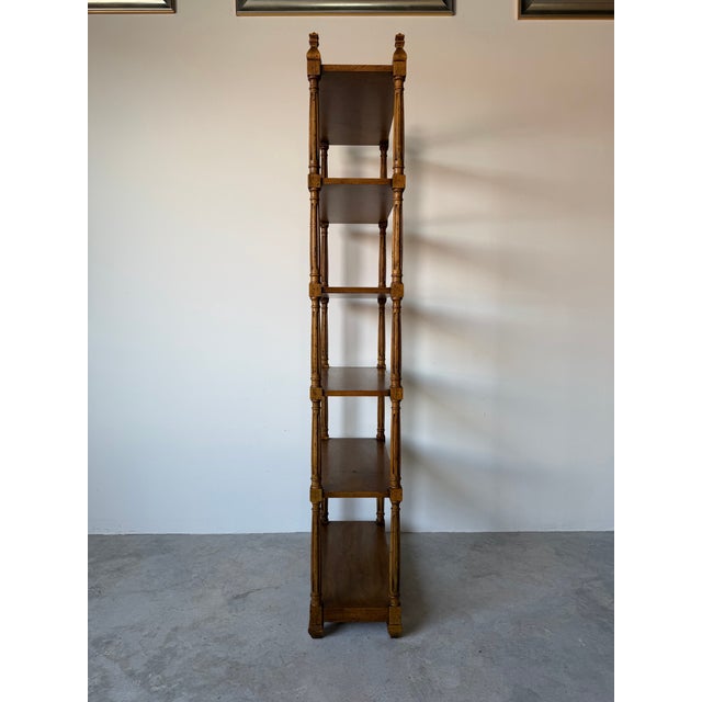 Vintage Heritage Hollywood Regency Solid Walnut Six-Tier Etagere For Sale - Image 12 of 12