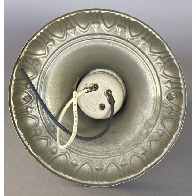 American 1910s Nickel Plated Brass Wall Sconce With White German Antique Shade For Sale - Image 3 of 4