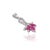 Contemporary Three Stone Marquise Ruby & Diamond Pave Bail Pendant in Sterling Silver - Carat and her For Sale - Image 3 of 15