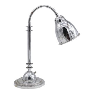 Vintage Chrome Gooseneck Table Lamp For Sale