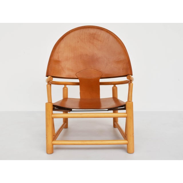 Brown Set of Large Hoop G23 Armchairs in Cognac Leather by Piero Palanghe & Wherter Toffoloni for Germa, Italy, 1972 For Sale - Image 8 of 10
