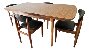 Mid-Century Extending Dining Table and Chairs from Schreiber, 1970s, Set of 5