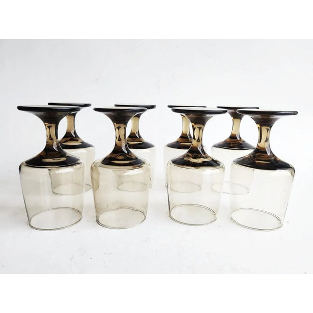 Libbey Glass Co. 1960s Tawny Accent Water or Wine Goblets by Libbey Glass Company, Set of 8 For Sale - Image 4 of 10
