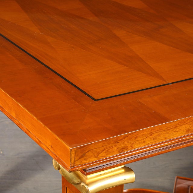Art Deco Directoire Style Book-Matched Walnut Dining Table From l'Art De Vivre For Sale - Image 18 of 18