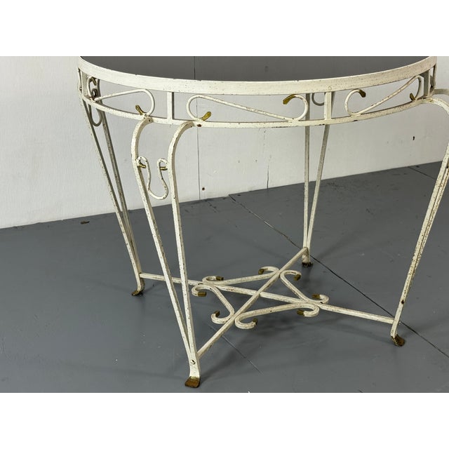 1950s Vintage French Regency Iron and Glass Side Table, 1950s For Sale - Image 5 of 10