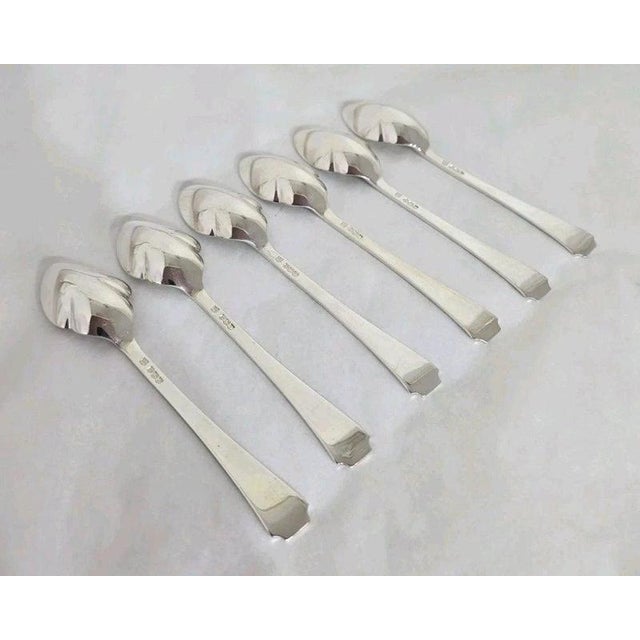 Gold Art Deco Sterling Silver Dessert Fruit Spoons, Sheffield, 1938 For Sale - Image 8 of 18