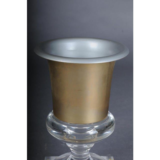 Hollywood Regency Style Acrylic Gold Goblet Vase For Sale - Image 4 of 12