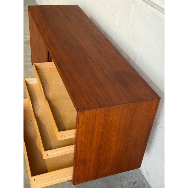 1960s In Style of Borge Mogensen Model 160 Sliding Door Sideboard Teak Wood Denmark Mid-Century Modern 1960s For Sale - Image 5 of 11
