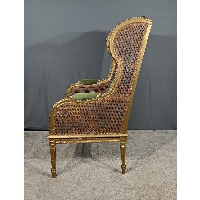 Louis XVI Cane-Eared Shepherdess in Gilded Wood, 1900s For Sale - Image 5 of 18