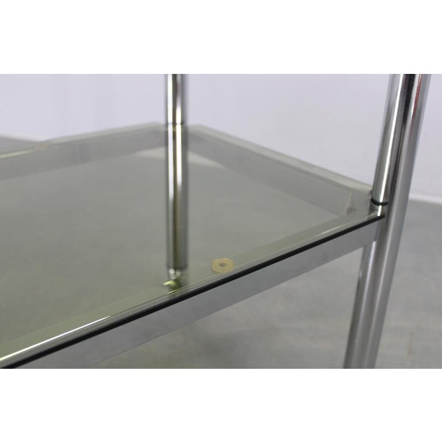 Gold Mid-Century Modern Smoked Glass Serving Cart, Italy, 1970s For Sale - Image 8 of 12