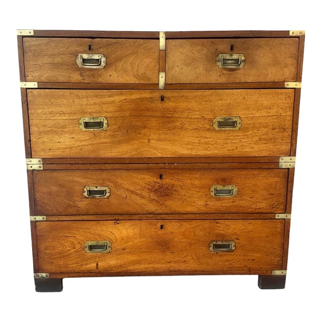 19th Century English Campaign Chest of Drawers, For Sale