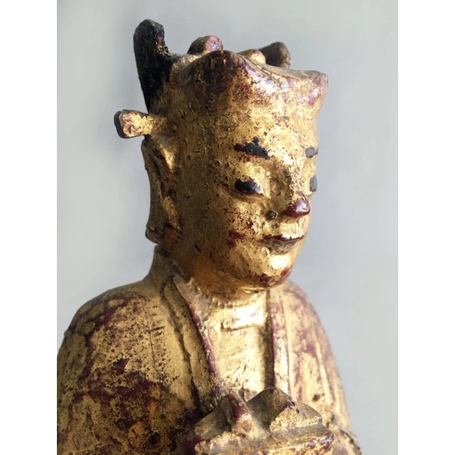 Mid 19th Century Chinese Carved Wooden Votive Figure For Sale In Boston - Image 6 of 8