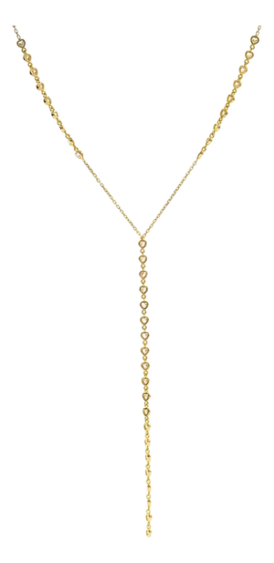 Starlight Elegance Diamond Y Gold Necklace