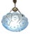 Art Deco French Ceiling Lamp in Blue Glass with Brass Mounting, 1930s For Sale
