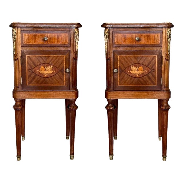 19th Century French Louis XVI Guillaume Grohé Style Bedside Cabinet For Sale