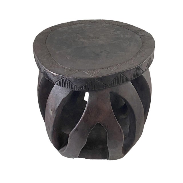 Vintage Large African Baga Stool /Table Guinea-Bissau 14" H by 17.25"w For Sale In New York - Image 6 of 9