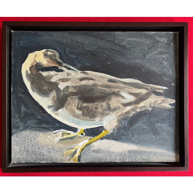 Black American Mid-Century Portrait of a Bird - Oil Painting on Board of a Seagull For Sale - Image 8 of 8