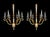 French Pair of Louis XVI Style Giltwood and Wrought Iron 6-Light Chandeliers For Sale - Image 3 of 12