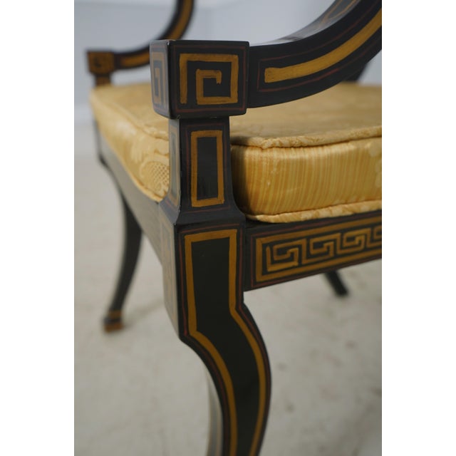 Quality Regency Style Black & Gold Finish Chair For Sale - Image 16 of 18