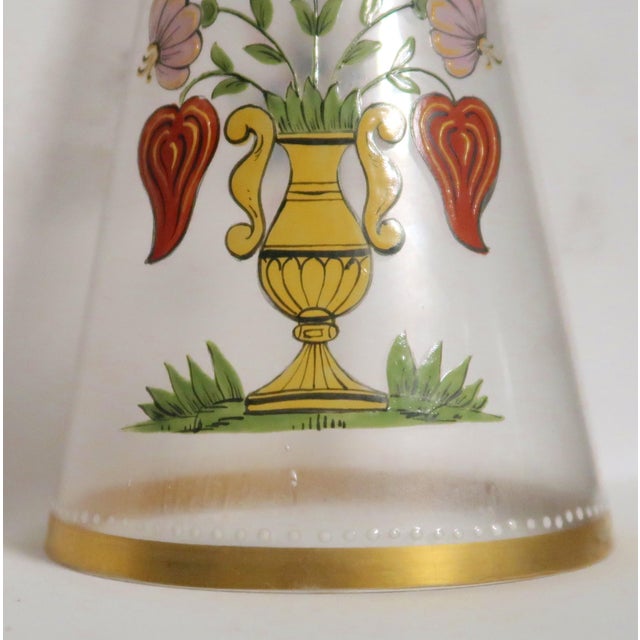 Glass 19th Century German Blown Glass Wedding Cup - Exquisite Flowers in an Urn, and Loving Wish! Attributed to Fritz Heckert (German 1837 - 1887). For Sale - Image 7 of 16
