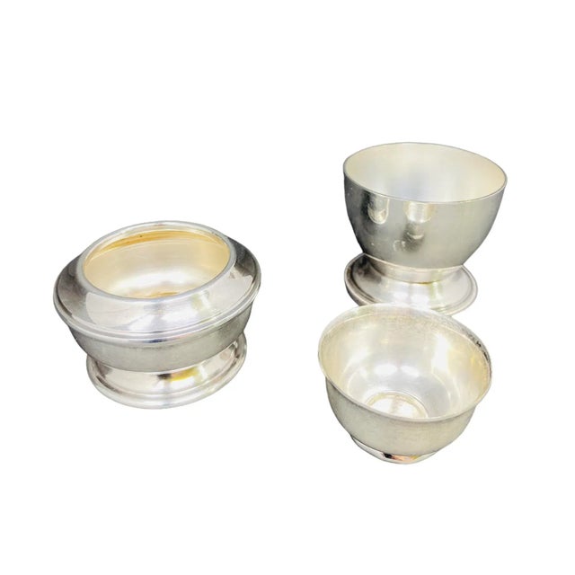 English Vintage Collection of Silver & Silver Plate Revere Bowls Made in Italy and England For Sale - Image 3 of 11