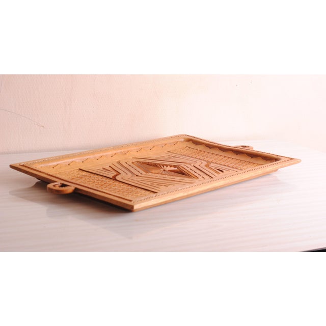 1970s Carved Wooden Serving Tray, 1970s For Sale - Image 5 of 8