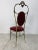 Metal Vintage Regency Style Brass and Red Velvet Chair, 1950s For Sale - Image 7 of 9