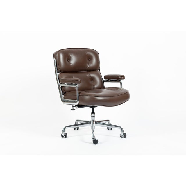 Eames Herman Miller Time Life Brown Leather Office Chair 2017 For Sale - Image 9 of 17