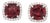 Cosette Solid 14k White Gold Garnet Stud Earrings With Natural Diamond Halo, Pair For Sale