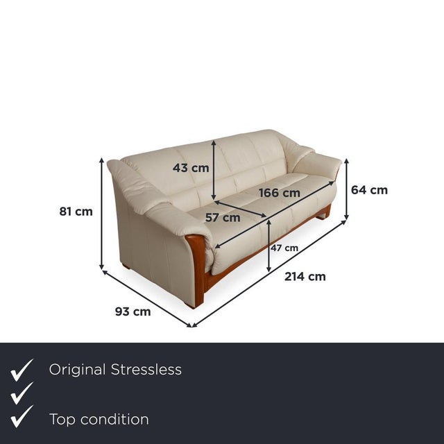 Modern Oslo Four-Seater Sofa in Leather from Stressless For Sale - Image 3 of 14