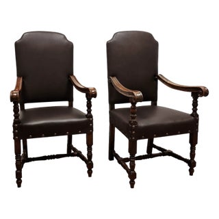 Renaissance Style Armchairs, 19th Century, Set of 2 For Sale