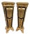 1990 French Louis XVI Gold Black Beech Wood Marble Pedestals Pair For Sale