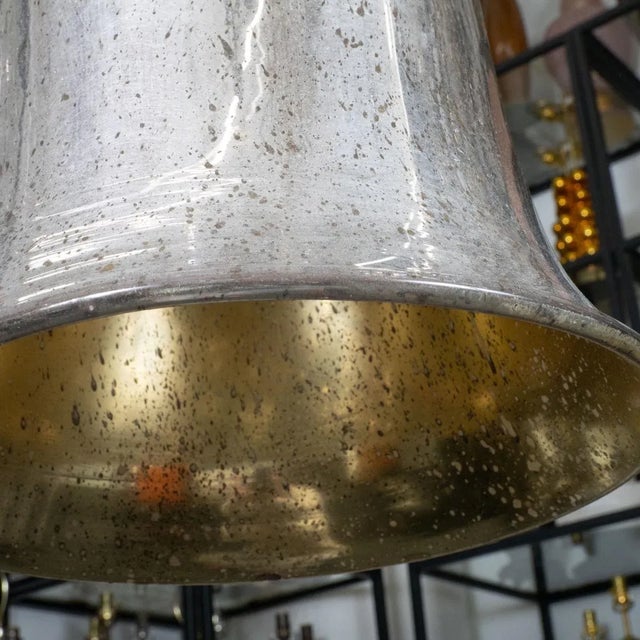 Bell-Shaped Mercury Glass Pendant For Sale - Image 9 of 10