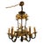 Gold Naturalistic Chandelier in Painted Sheet Metal and Saxon Porcelain, 1950s For Sale - Image 8 of 8